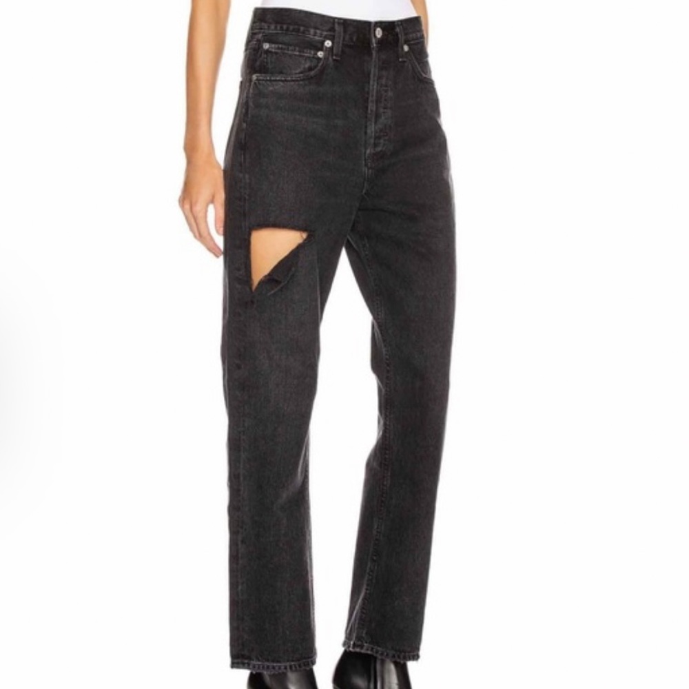 Agolde Black Distressed Women Jeans